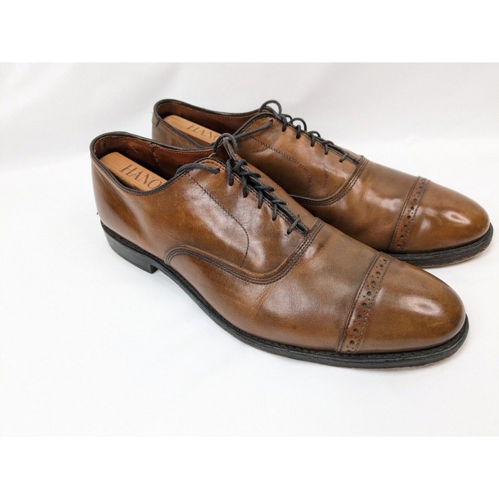 Allen Edmonds  Fifth Avenue Men's Leather Cap-Toe Oxfords 13 D Walnut  Brown